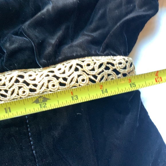 DATIANI BLACK VELVET GOLD BRAID 80’s HOLIDAY COCKTAIL DRESS,CHRISTMAS DRESS - Picture 9 of 12